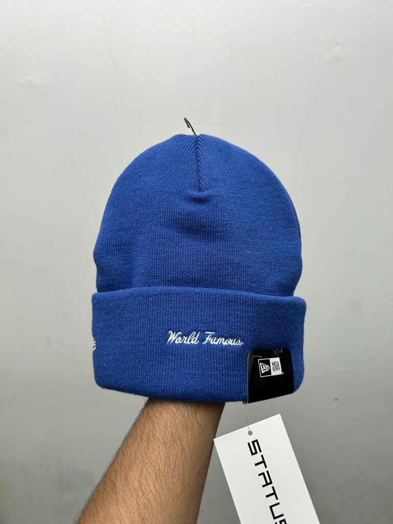 New Supreme Blue Red White Spellout Logo Beanie