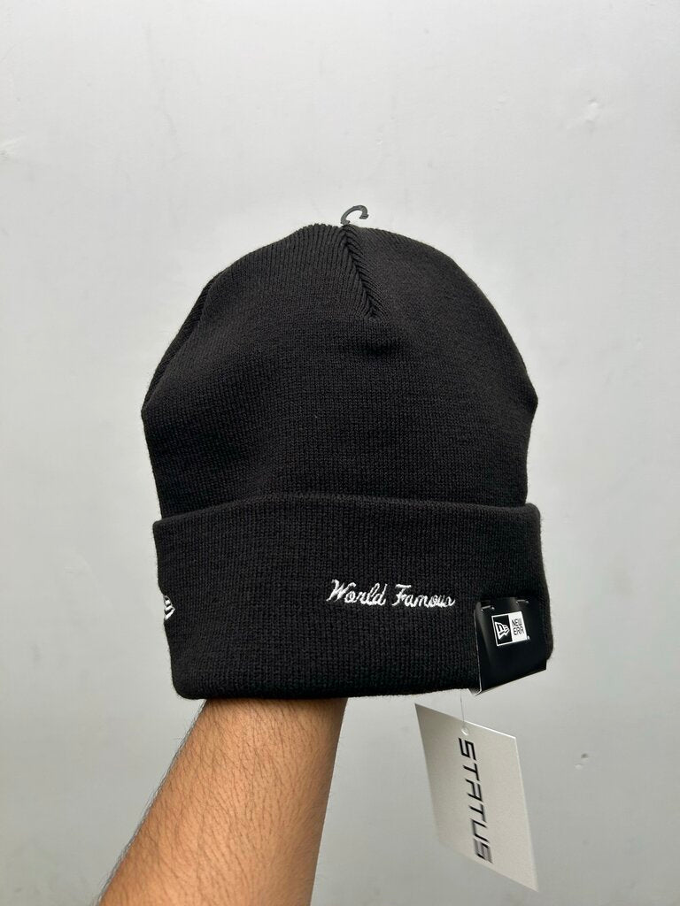 New Supreme Black Red Gold Spellout Logo Beanie