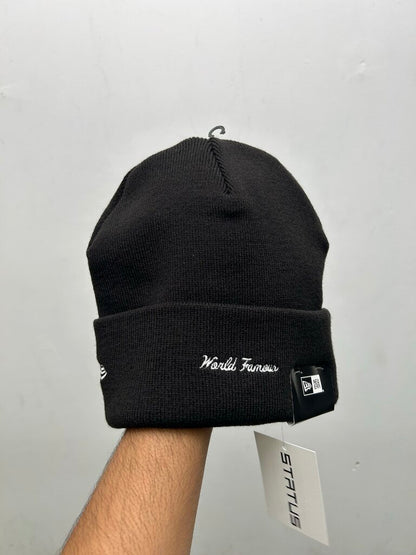New Supreme Black Red Gold Spellout Logo Beanie
