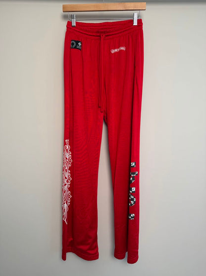 Preowned Chrome Heart Matty Red Mesh Pants size S