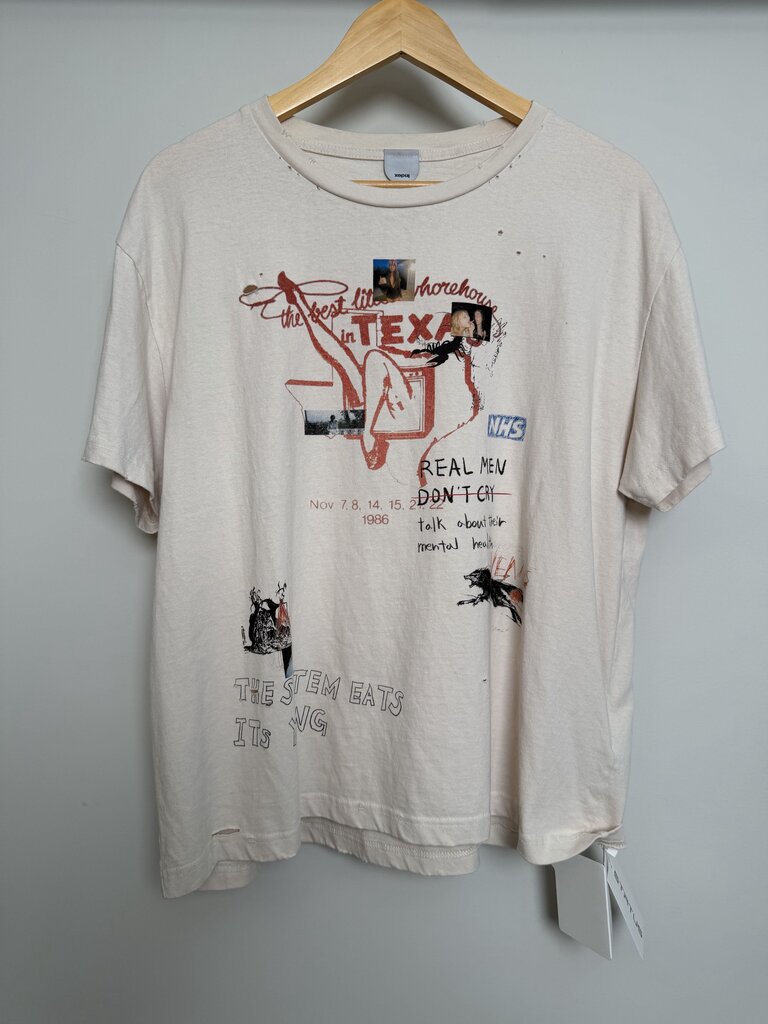 New Protocol Index Real Men Don't Cry Cream Tee size 1(S/M)
