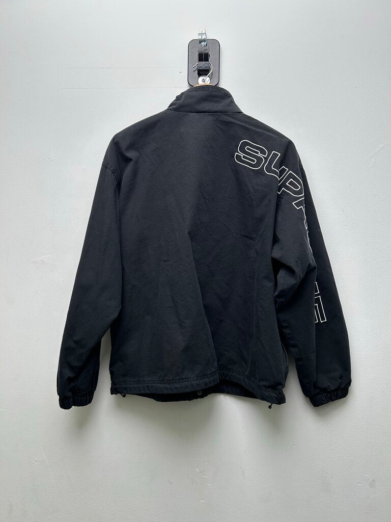 Preowned Supreme Spellout Embroidered Black Track Jacket sz.S