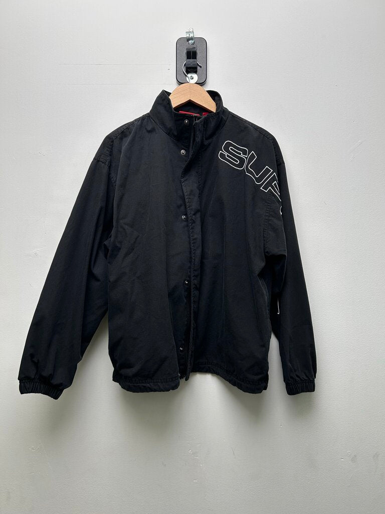 Preowned Supreme Spellout Embroidered Black Track Jacket sz.S