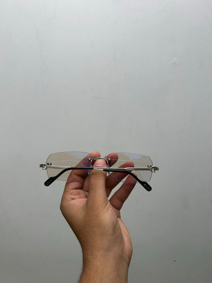 Preowned Cartier Blue Lenses Silver Frames
