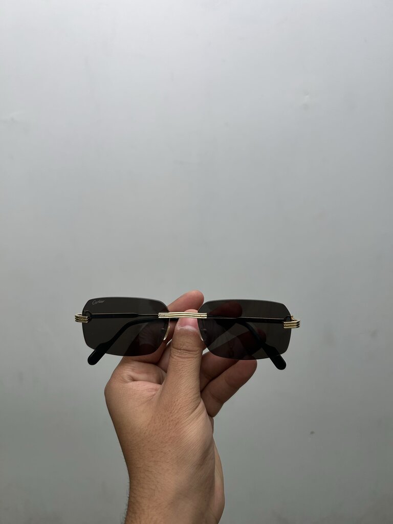 Preowned Cartier Black Lenses Gold Frames