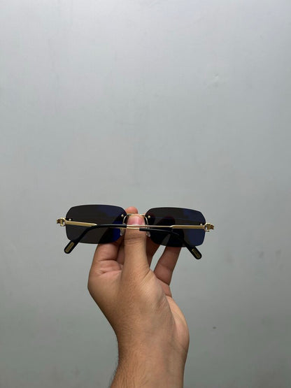 Preowned Cartier Black Lenses Gold Frames