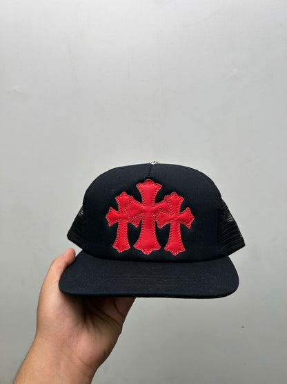 New Chrome Hearts Red Cemetery Patch Black Trucker