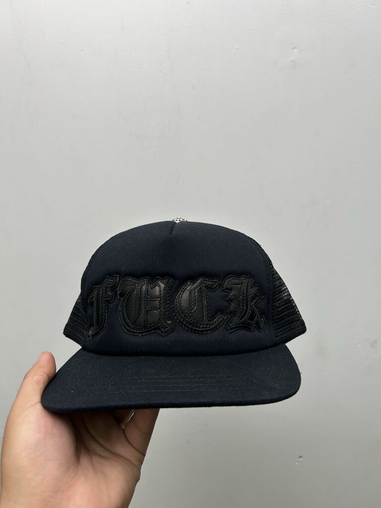 New Chrome Hearts FUCK Triple Black Trucker