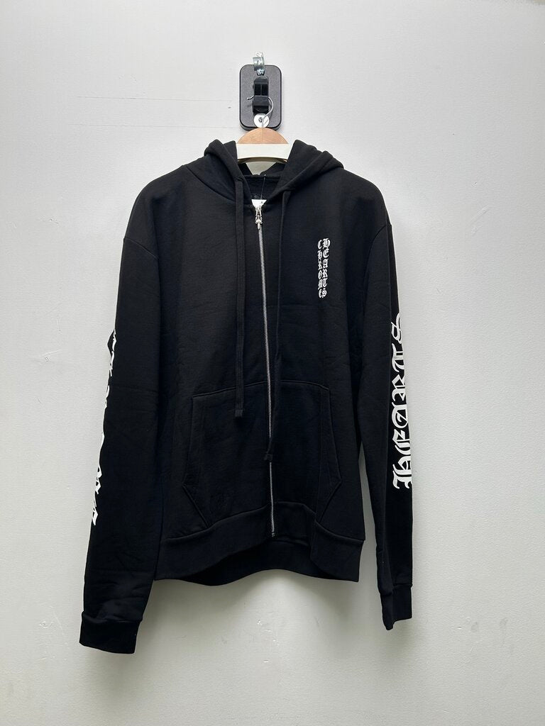 New Chrome Hearts Black White Vertical Zip Up Sz.Medium