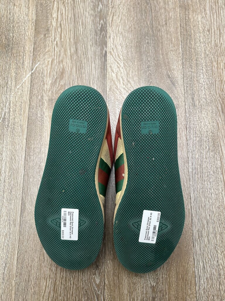 Preowned Gucci Screener Distressed Red Green Sz 8 (NO BOX)