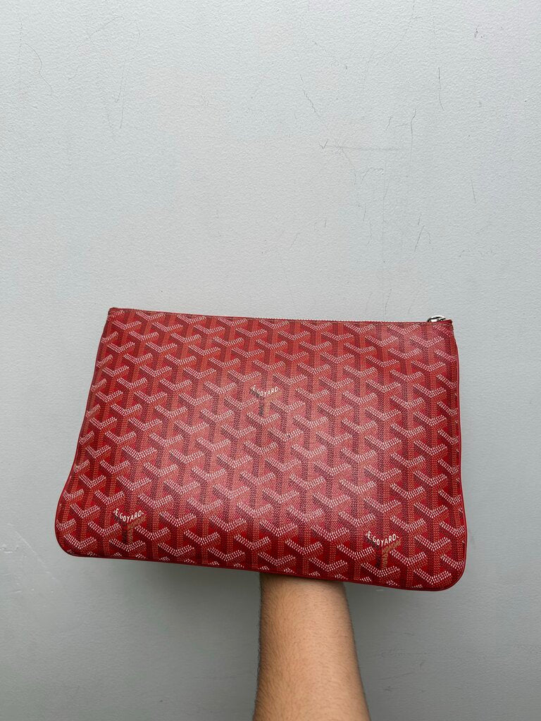 Preowned Goyard Red Pouch Clutch