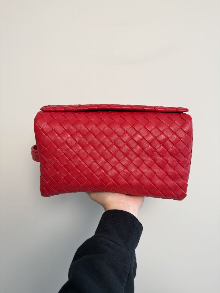 Preowned Bottega Vanette Red Toiletry Bag