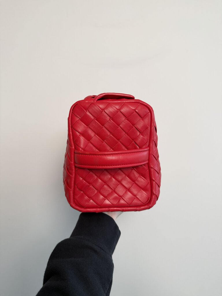 Preowned Bottega Vanette Red Toiletry Bag