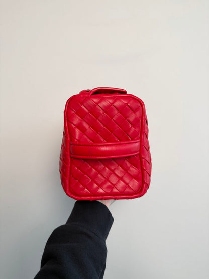 Preowned Bottega Vanette Red Toiletry Bag