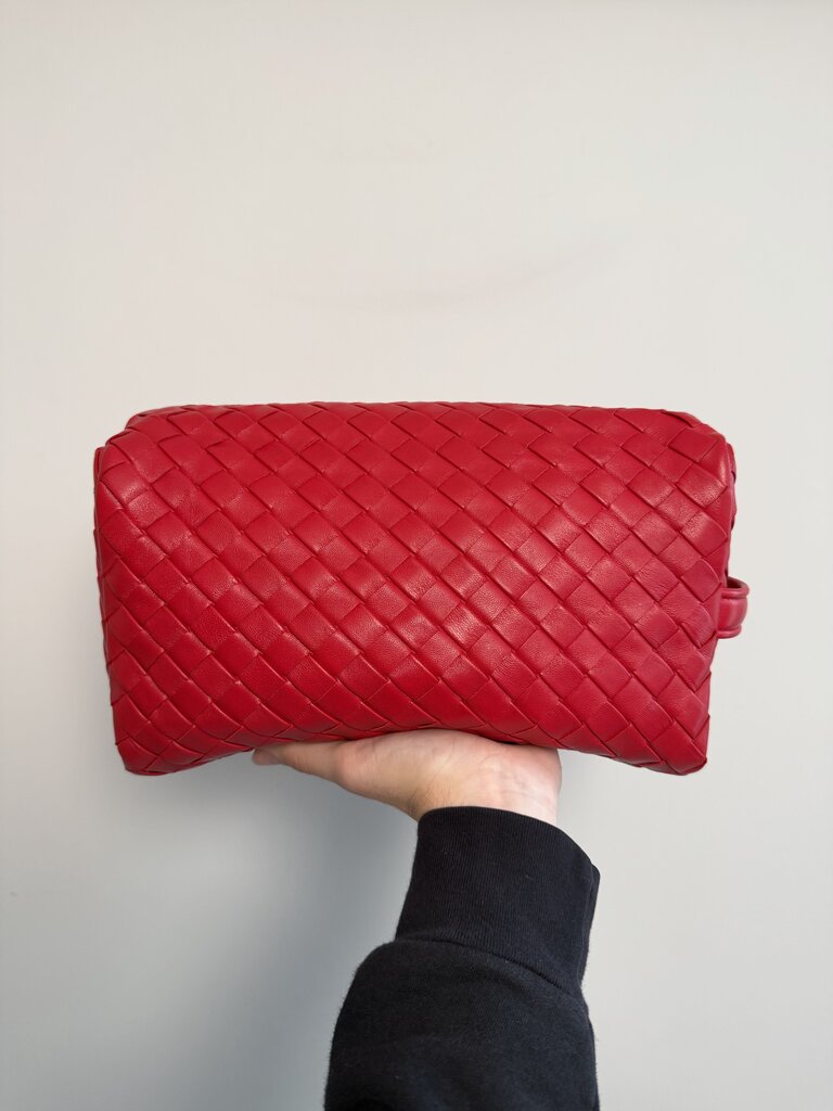 Preowned Bottega Vanette Red Toiletry Bag
