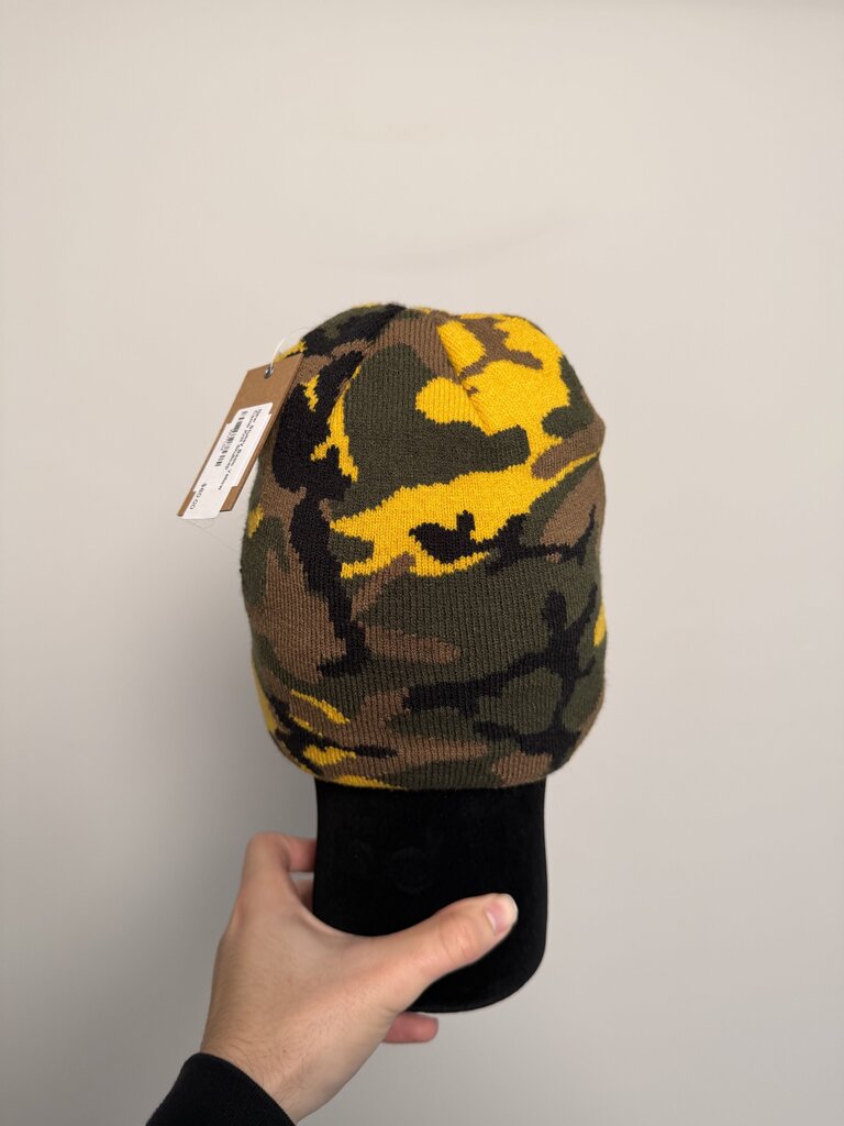 New Stussy Basic Yellow Camo Knit Skullcap