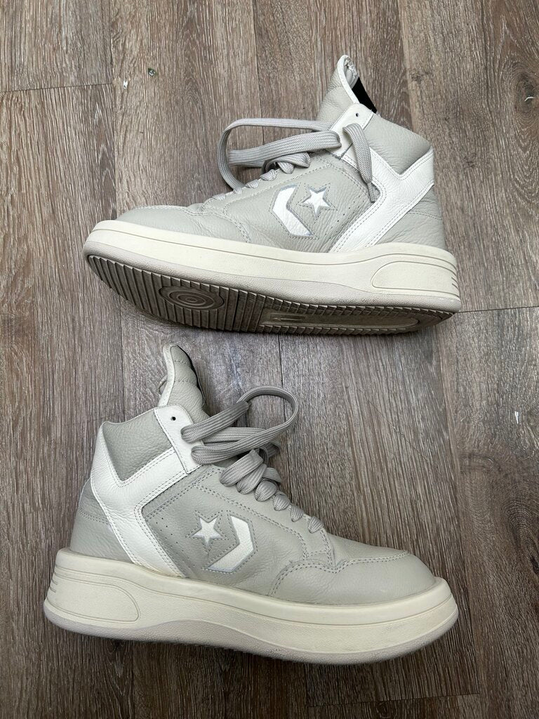 Preowned Rick Owens Turbowpn Grey White High Sz.10