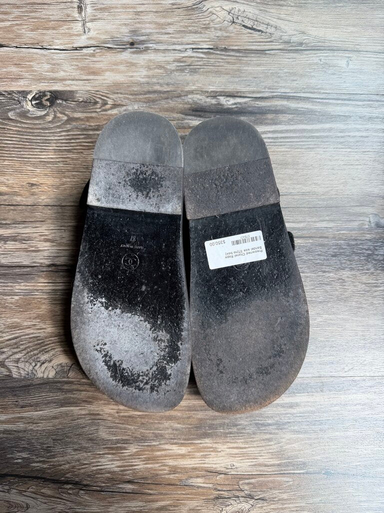 Preowned Chanel Black Quilted Sandel size 37( no box)
