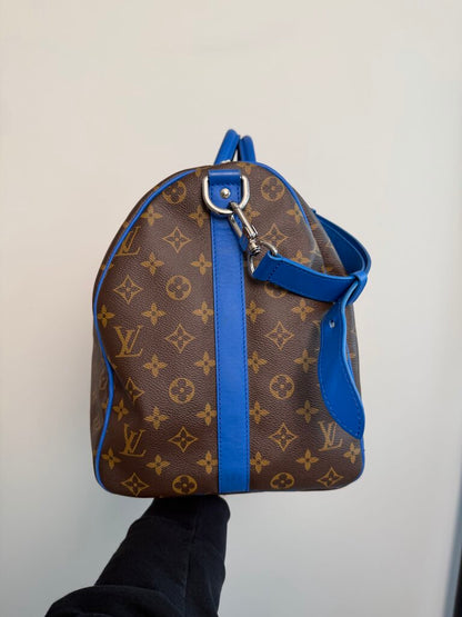 Preowned Louis Vuitton Monogram Blue Strap Keepall 45