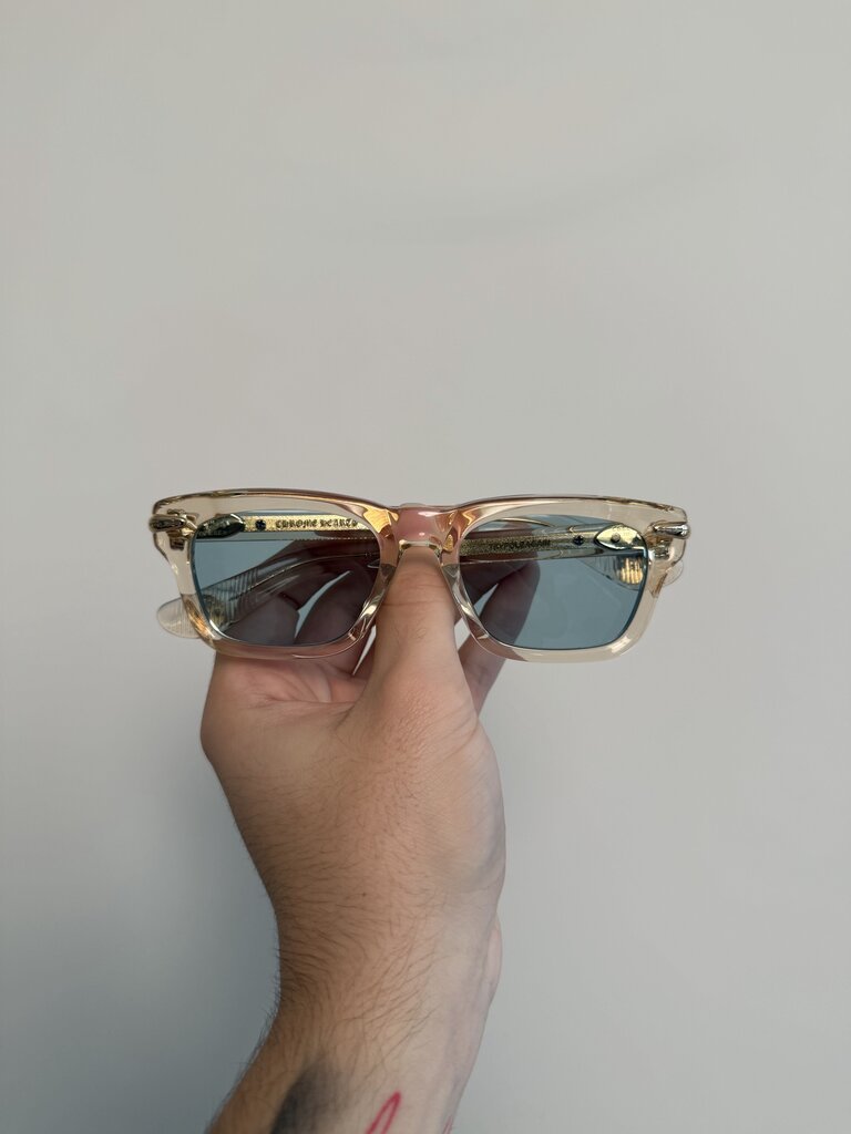 Preowned Chrome Heart Clear Gold Trypoleagain Frames