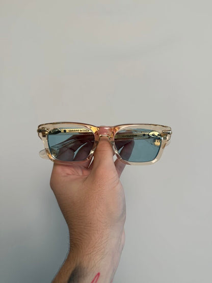Preowned Chrome Heart Clear Gold Trypoleagain Frames