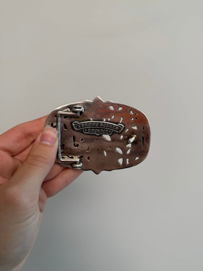 Preowned Chrome Heart Cemetery Buckle
