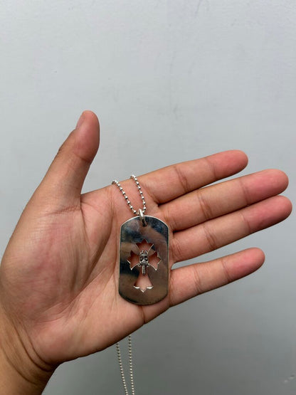 New Chrome Hearts Mini Dagger Cross Cutout Dog Tag