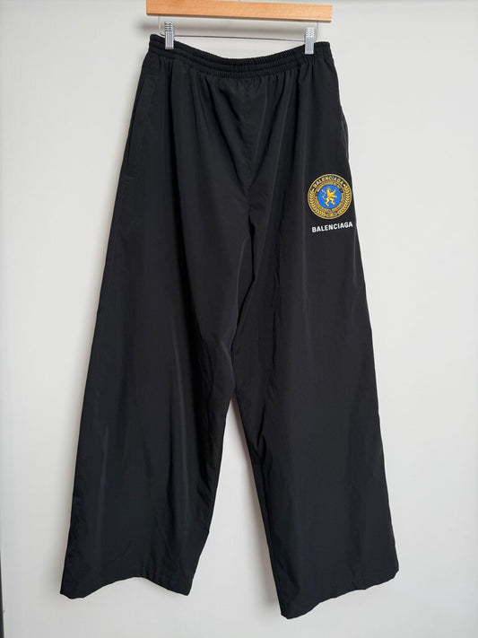 New Balenciaga Crest Logo Nylon Sweatpants size M
