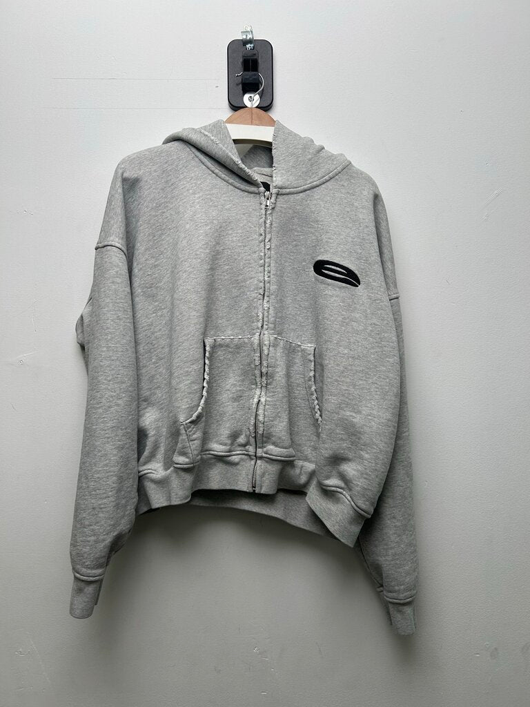 Preowned Eternal Flare Grey Black Zip Up Sz.Medium