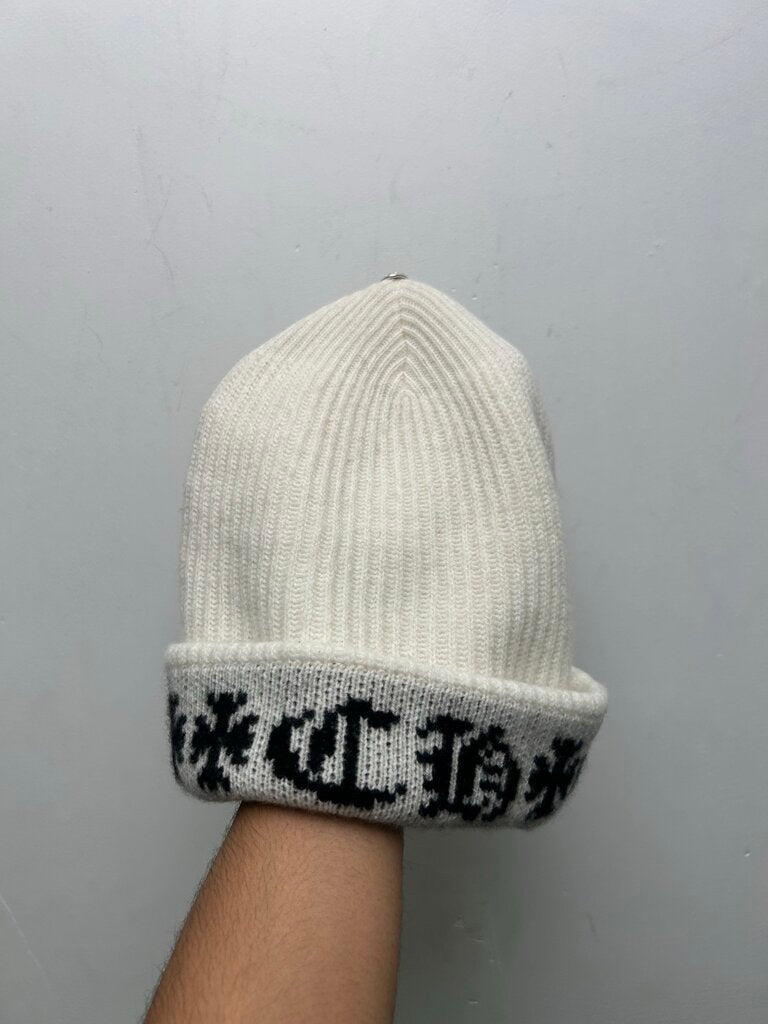 Preowned Chrome Hearts Big Daddy White Beanie
