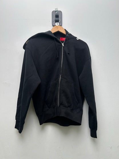 New Supreme All Over Patch Hood Black Zip Hoodie sz.S