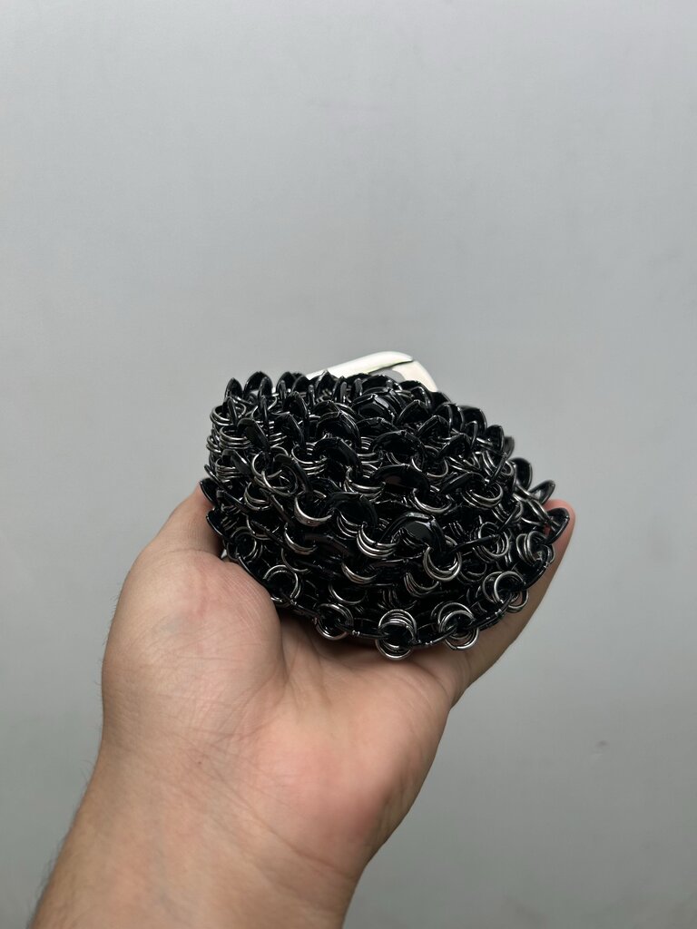 Preowned Greedy Unit Black Bottle Cap Belt