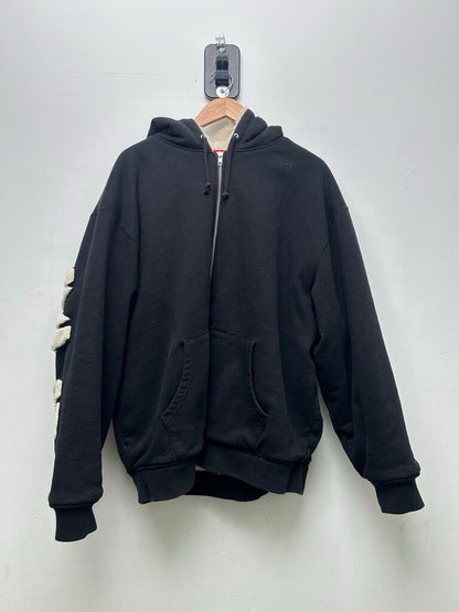 Preowned Supreme Faux lined Spellout Black Zip Size XL