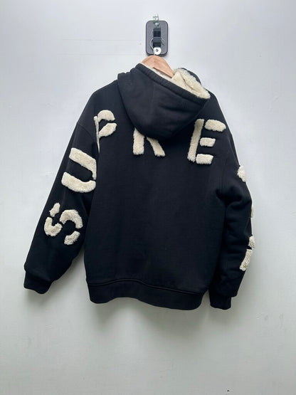 Preowned Supreme Faux lined Spellout Black Zip Size XL