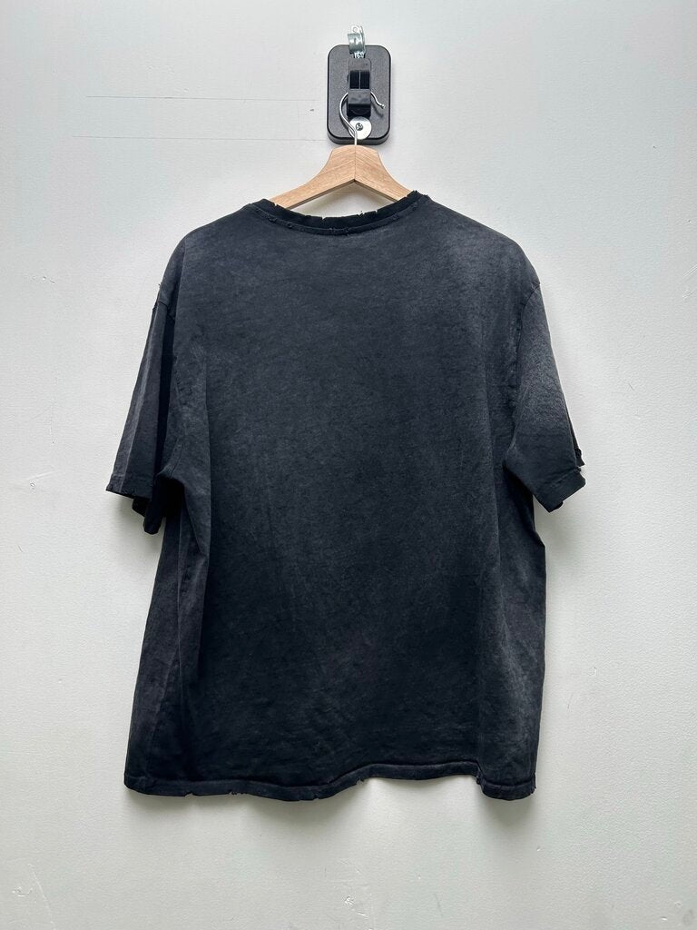 Preowned GV Gallery Black Distressed Yellow Rabbit Tee sz.M