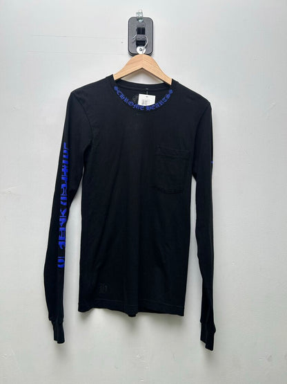 New Chrome Hearts Black Blue Neck Logo Longsleeve Sz.Small