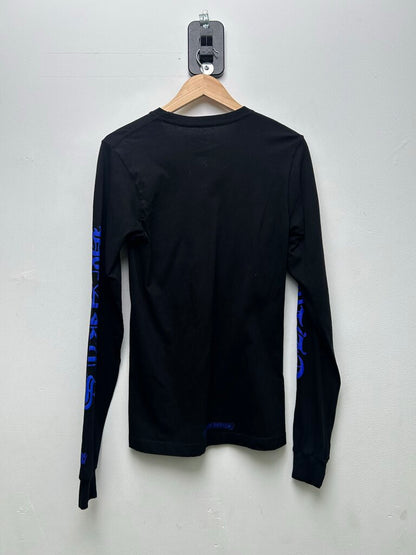 New Chrome Hearts Black Blue Neck Logo Longsleeve Sz.Small