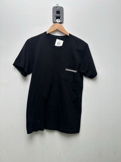 New Chrome Hearts Black White Scroll Pocket Tee Sz.Small