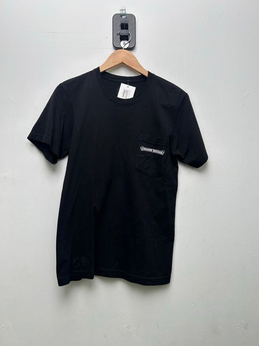 New Chrome Hearts Black White Scroll Pocket Tee Sz.Small