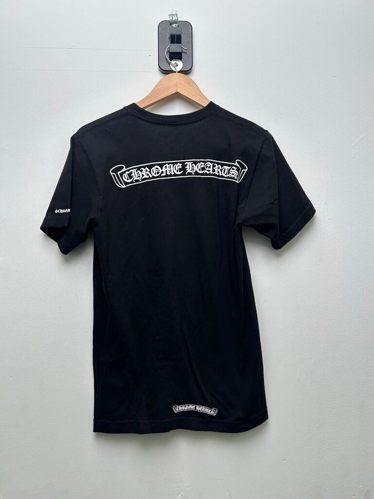 New Chrome Hearts Black White Scroll Pocket Tee Sz.Small