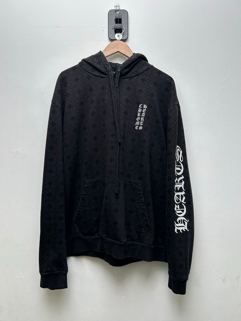 Preowned Chrome Hearts Black Monogram Hoodie Size Large