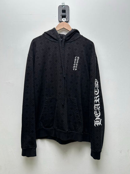 Preowned Chrome Hearts Black Monogram Hoodie Size Large