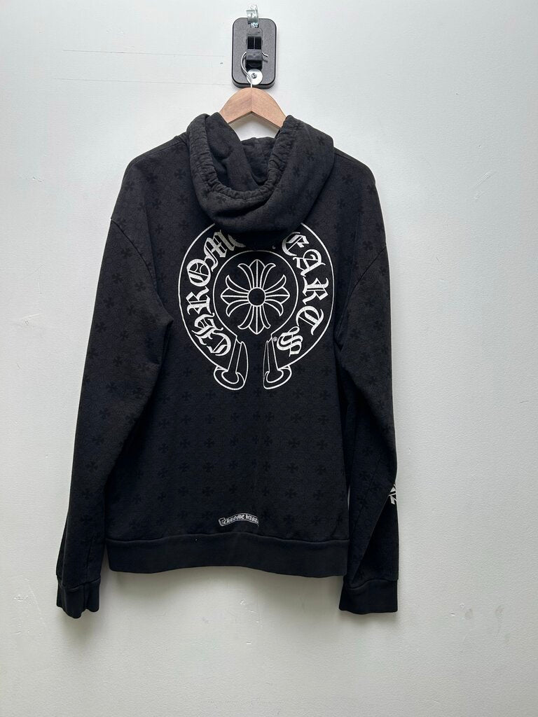Preowned Chrome Hearts Black Monogram Hoodie Size Large
