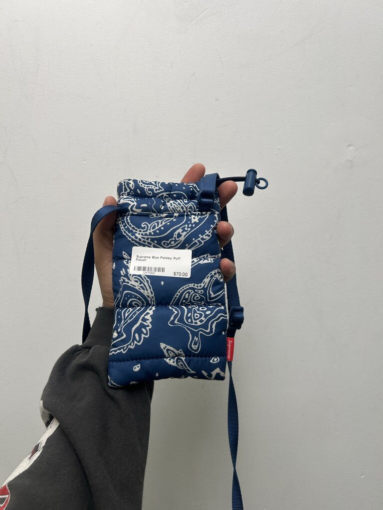 Supreme Blue Paisley Puff Pouch