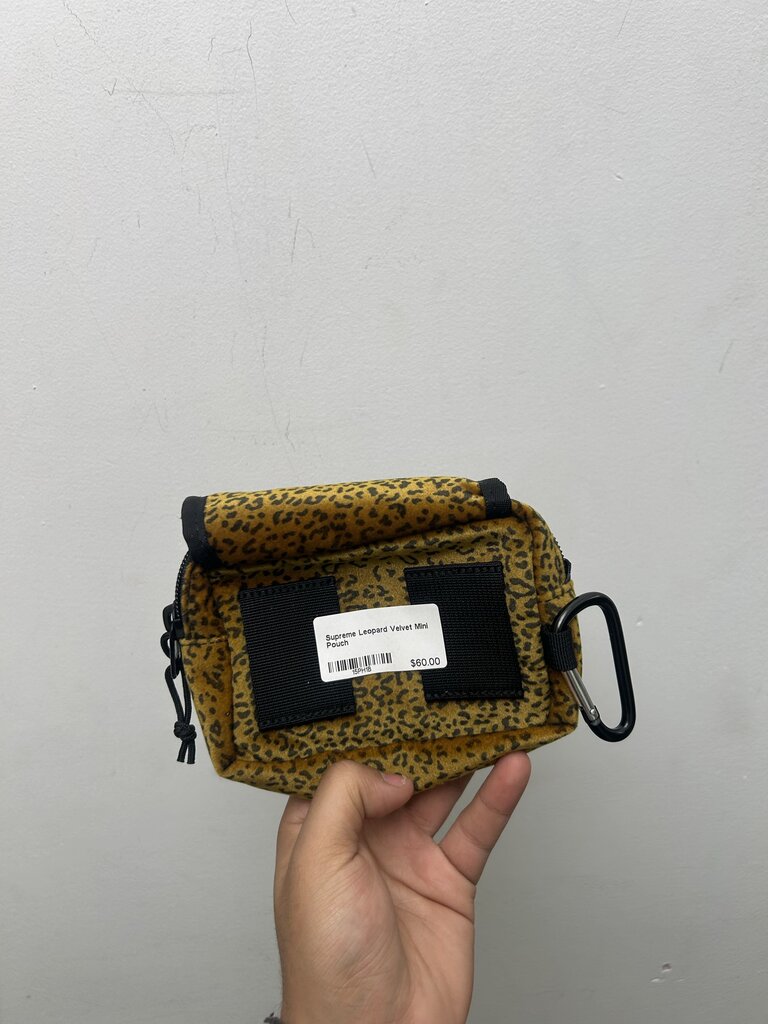 Supreme Leopard Velvet Mini Pouch