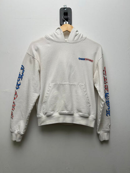 Preowned Chrome Hearts Matty Boy White American Flag Scroll Hoodie Sz.XS
