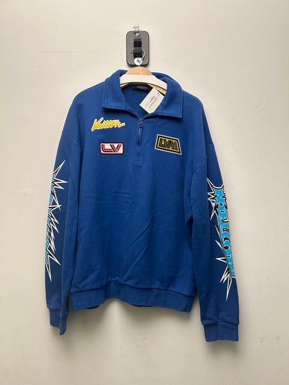 Preowned Louis Vuitton Virgil Race Blue Quarter Zip Size XXL