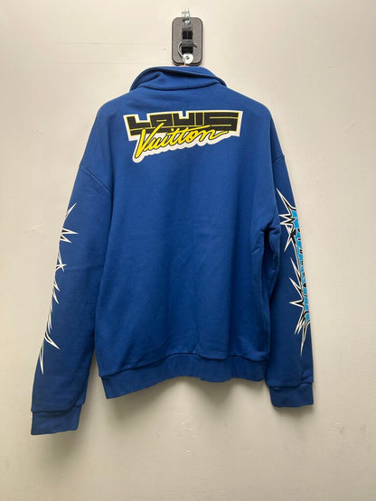 Preowned Louis Vuitton Virgil Race Blue Quarter Zip Size XXL