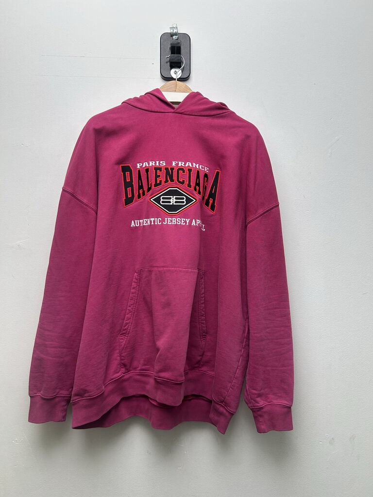 Preowned Balenciaga Jersey Apparel Pink Hoodie Size XS