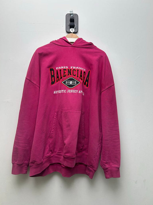 Preowned Balenciaga Jersey Apparel Pink Hoodie Size XS